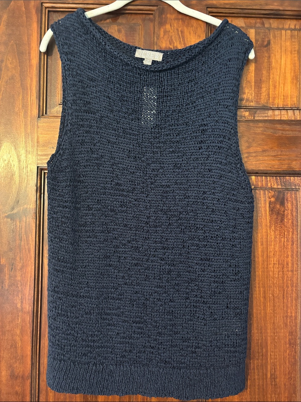 NWT J. Crew Montauk Navy Sleeveless Knit Cotton Blend Sweater Tank XL